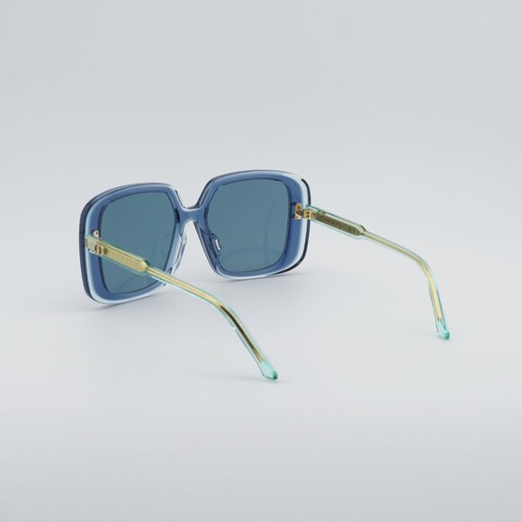Dior DIORHIGHLIGHT S3F 30B0 Sunglasses Shiny Blue Square Frame, Blue Grey Lenses main image 10
